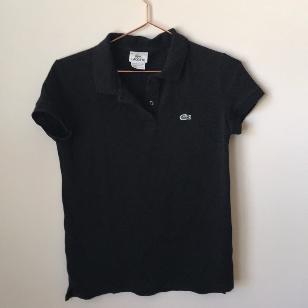 Black Lacoste pique polo shirt